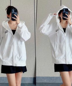 áo Khoác Nỉ Nữ Phối Với Phong Cách Form Rộng Siêu đẹp Vải Dày Dặn Có Phối Khóa Kéo In Hình Gấu Trúc Cute Lắm Hàng Hot Trend-htm Fashion