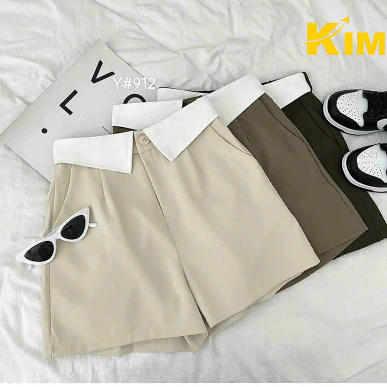 Quần Short Tây ống Rộng Cạp Bẻ Style Siêu đẹp – Kim