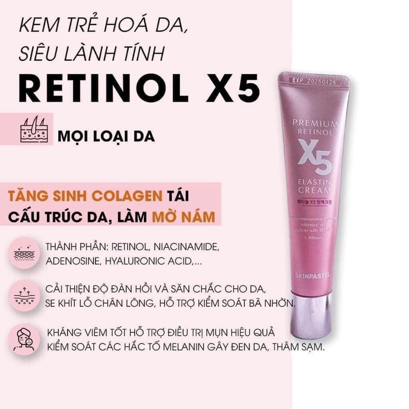 Kem Dưỡng Retinol 𝐄𝐒𝐋𝐀𝐓𝐈𝐍 X5 Giúp Da Căng Bóng Trẻ Hóa Ad389 – ánh Dương