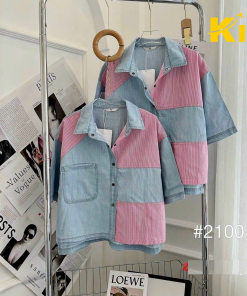 áo Sơ Mi Jean Tay Ngắn Phối Màu Xinh Xắn – Kim