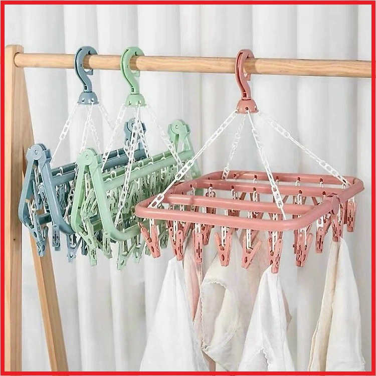 Móc Chùm Nhựa 32 Kẹp Phơi đồ Cho Bé Ctb425 – Bechip