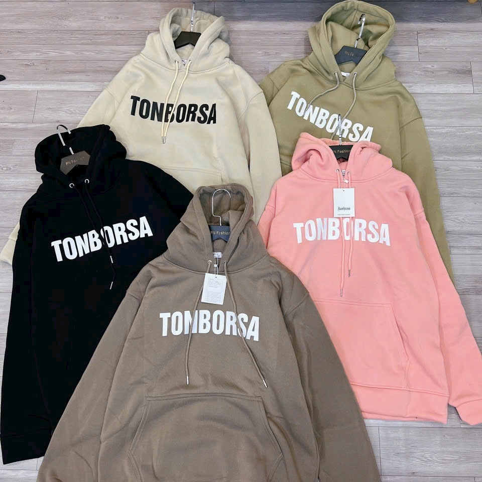 áo Hoodie Nỉ Dệt Form Rộng In Chữ Tonborsa Nổi Siêu đẹp Nón Trùm đầu To Dây Kéo Tiện đẹp Chất Vải Dày Dặn Hàng Hot Trend-htm Fashion