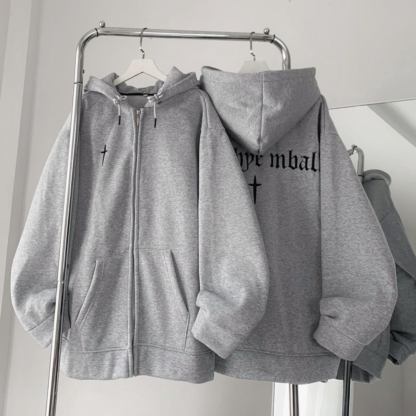 áo Khoác Hoodie Nỉ Có In Chữ Thập Trước áo Nam Nữ Form Rộng Vải Dày Dặn Kèm Nón Trùm đầu To đẹp Khóa Kéo Zip Xịn Hàng Hot Trend-htm Fashion