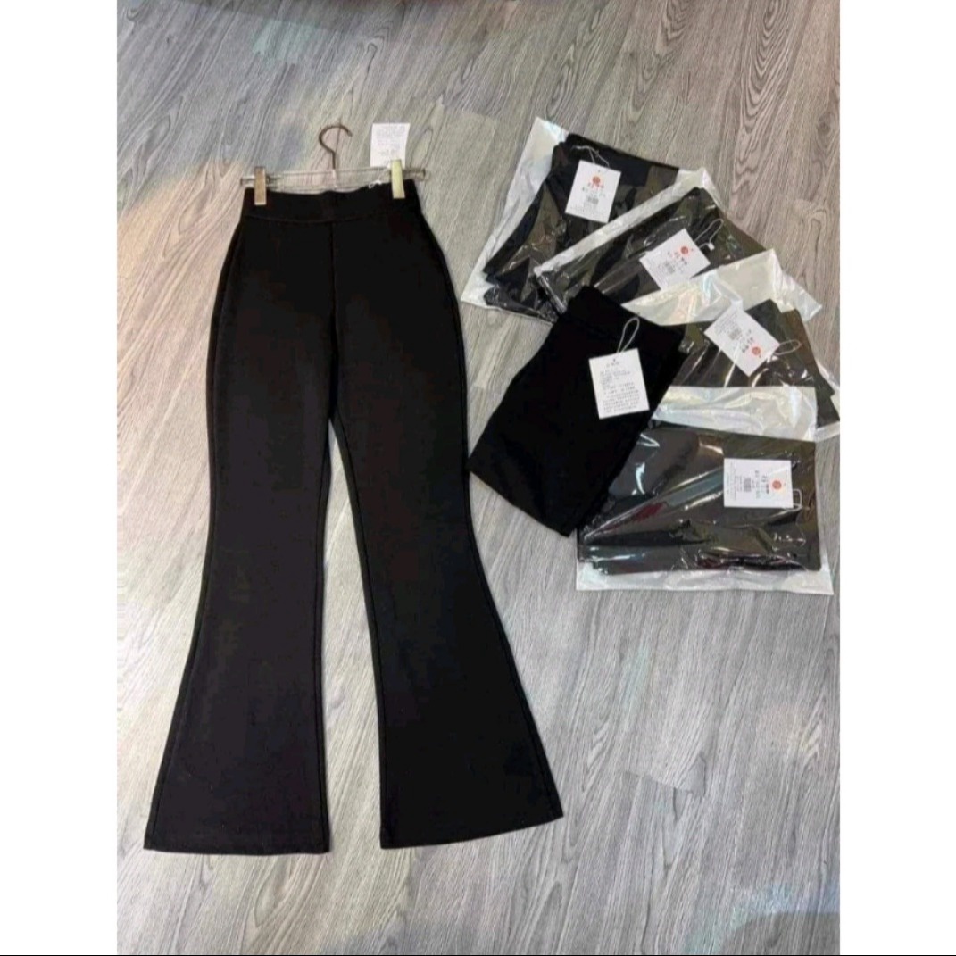 Quần ống Loe Legging Cạp Chun Chất Vải Umi Co Giãn Tốt