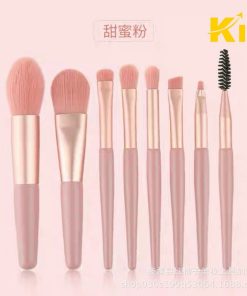 Full Bộ Cọ 8 Cây Makeup Lông Mềm Mịn Tặng Kèm Túi Zip Vintage – Kim