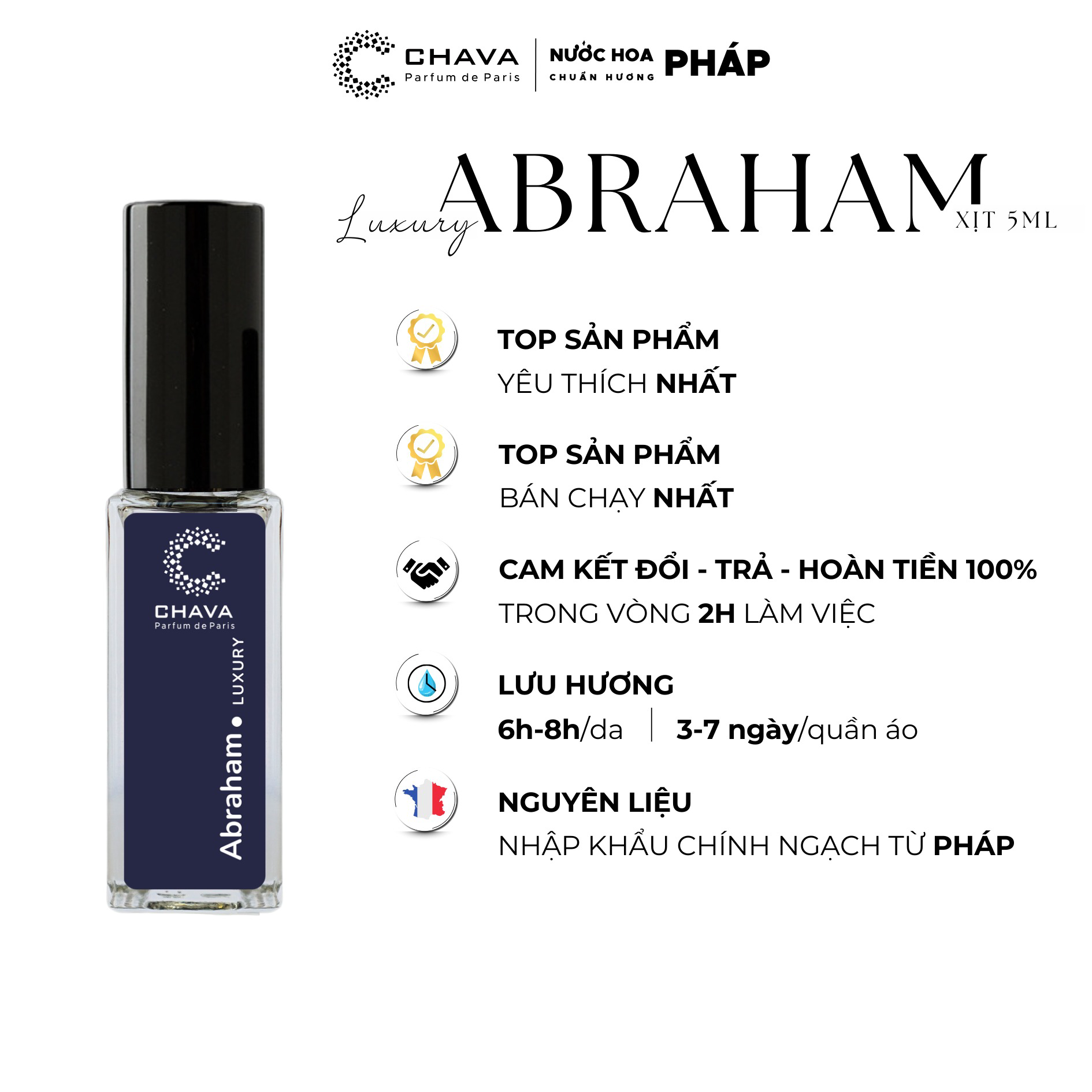 Nước Hoa Nam Mini Luxury Abraham 5ml Phong Cách Xịt – Chava