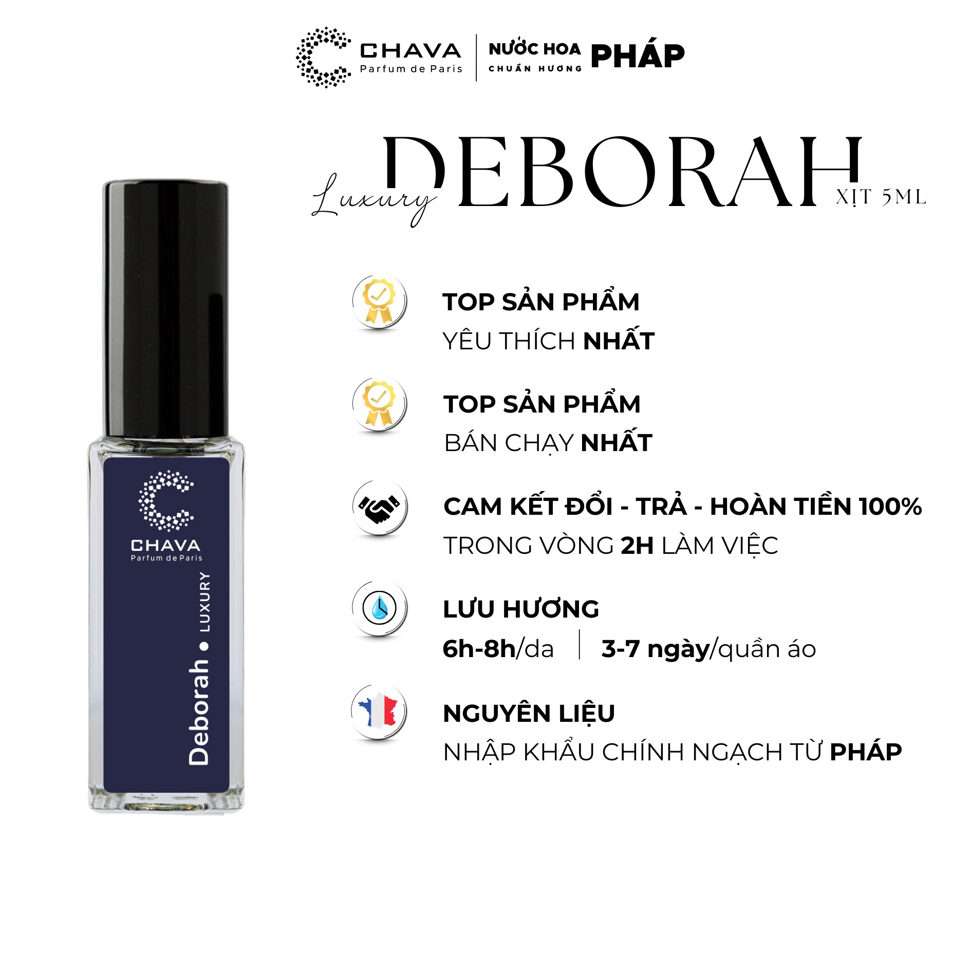 Nước Hoa Nữ Mini Luxury Deborah 5ml Phong Cách Xịt – Chava