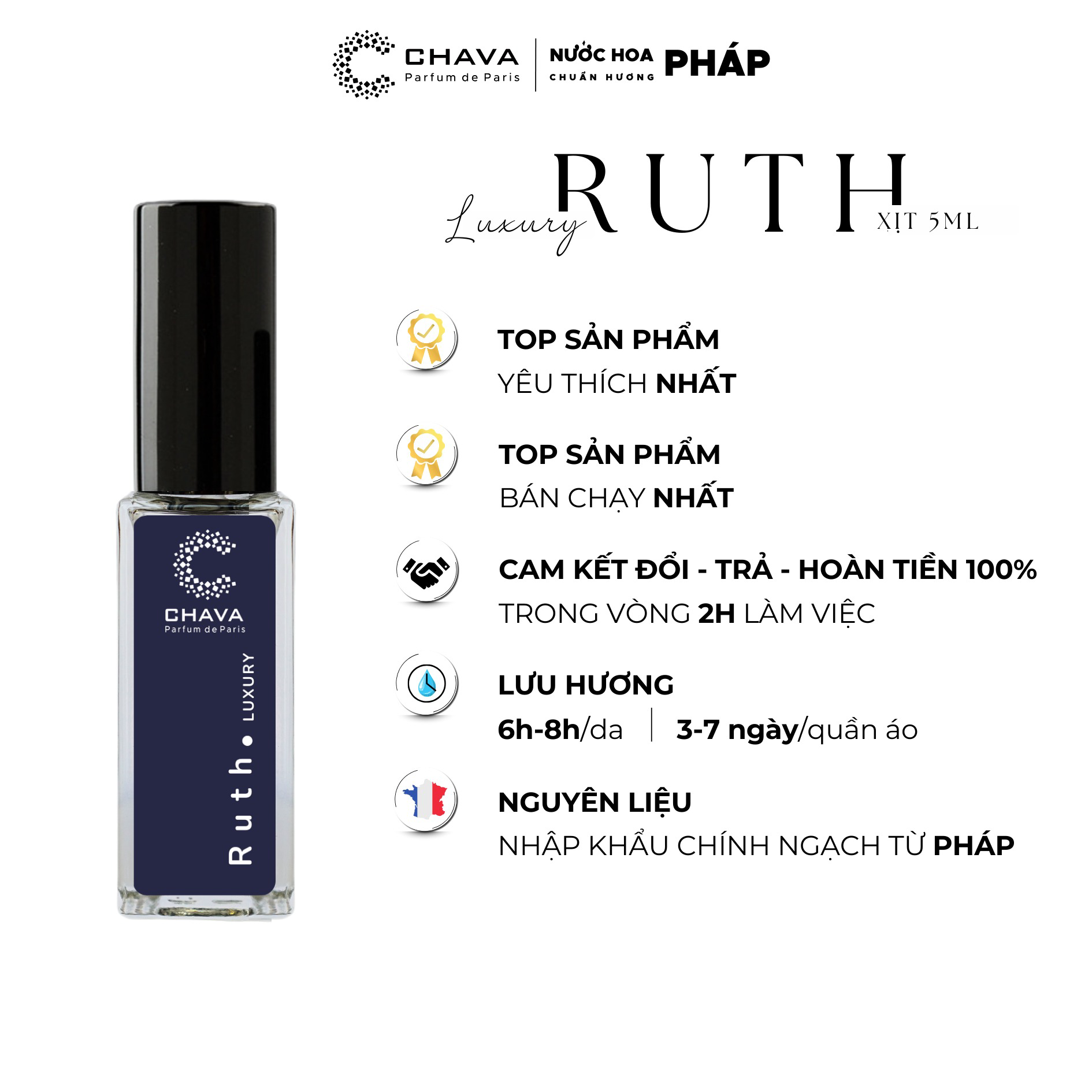 Nước Hoa Nữ Mini Luxury Ruth 5ml Phong Cách Xịt – Chava