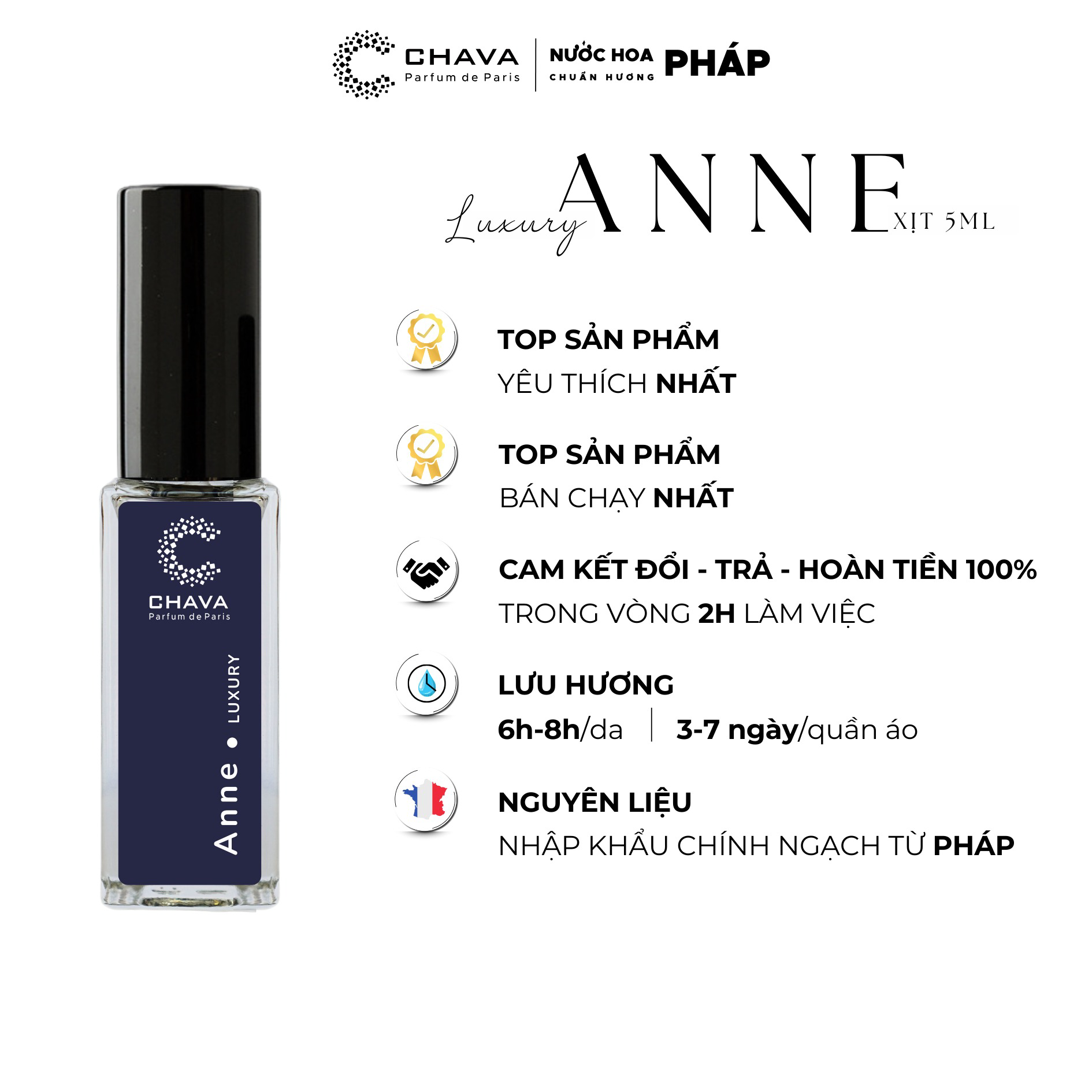 Nước Hoa Mini Luxury Anne 5ml – Chava