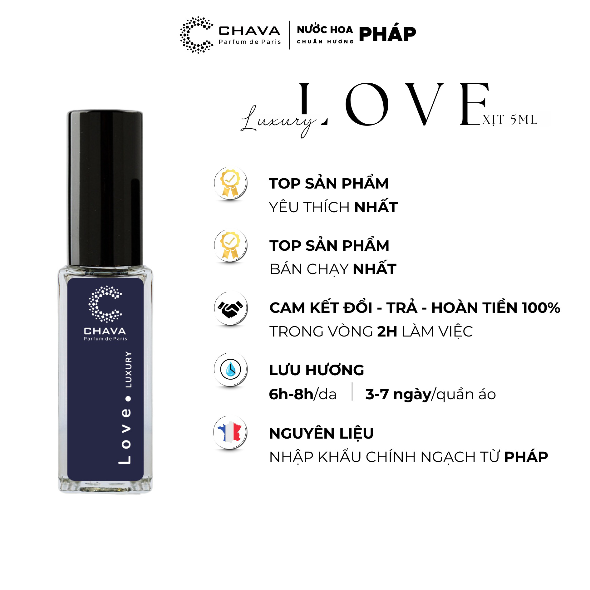 Nước Hoa Unisex Mini Luxury Love 5ml Phong Cách Xịt – Chava