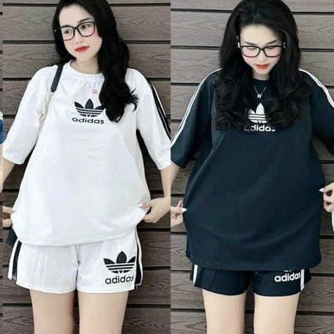 Sét Bộ đùi Adidas Chất Cotton Su Form Rộng Tay Lỡ