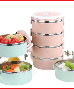 Hộp Cơm Lúa Mạch 4 Tầng Lõi Inox, Hộp Cơm Giữ Nhiệt 4 Tầng Ctb460 – Bechip