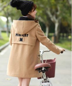 áo Khoác Nỉ Nữ Thêu Chữ Mini Cat Siêu Xinh Kèm Túi Hộp Chất Vải Dày Mịn Form Rộng Kèm Nón Trùm đầu To Hàng Hot Trend-tm Fashion
