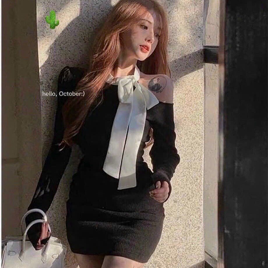 đầm Nữ Body Phối Nơ Trắng – Ausa House