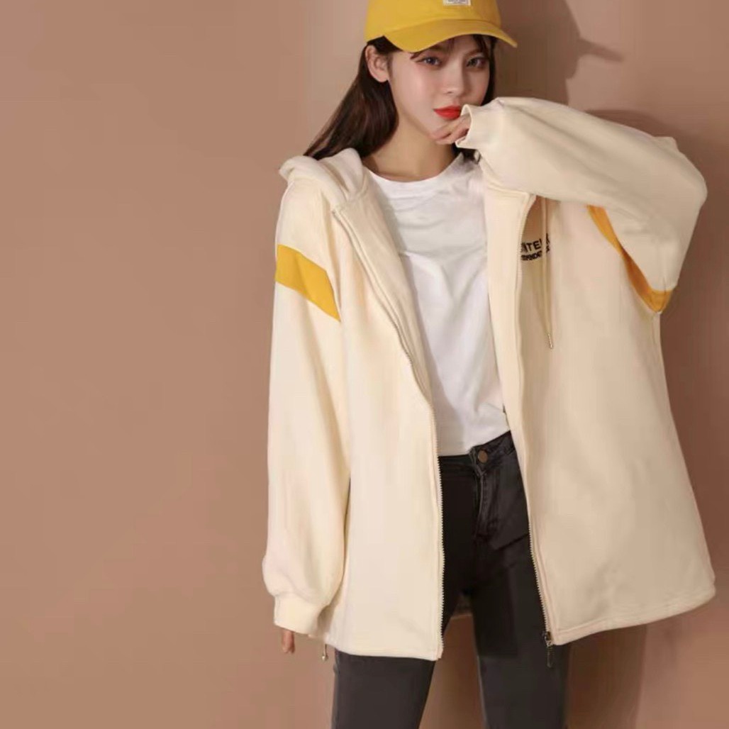 áo Khoác Nỉ Nữ Kiểu Dáng Form Rộng Thêu Chữ Raconteu Chất Vải Dày Mịn Phối Màu Cánh Tay Siêu Xinh Kèm Nón Trùm đầu Hàng Hot Trend-htm Fashion