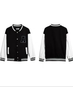 áo Khoác Nỉ Bomber Nữ Nam Thêu Nổi Chữ A Chất Dáng Form Rộng Vải Dày Mịn Kèm Cúc Bấm Siêu Xinh Hàng Hot Trend-htm Fashion