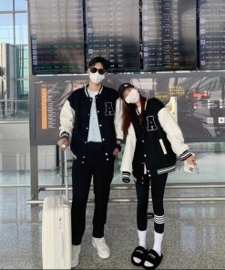 áo Khoác Nỉ Bomber Nữ Nam Thêu Nổi Chữ A Chất Dáng Form Rộng Vải Dày Mịn Kèm Cúc Bấm Siêu Xinh Hàng Hot Trend-htm Fashion