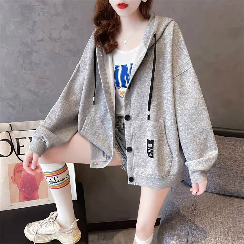 áo Khoác Nỉ Nữ ở Sau Thêu Số 63 Siêu Nét Chất Vải Dày Mịn Form Rộng Kèm Nón Trùm đầu Tay Bo Chun Xinh Hàng Hot Trend-htm Fashion