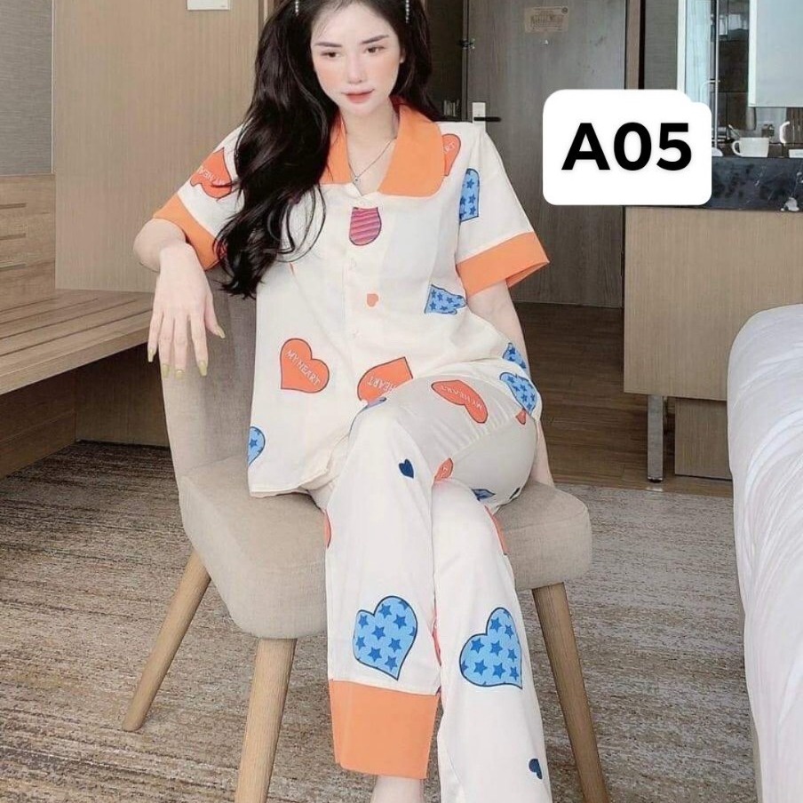 Sét đồ Bộ Pijama Cộc Tay Nhiều Họa Tiết Xinh Xắn ( 40-60kg) – Hana Mart