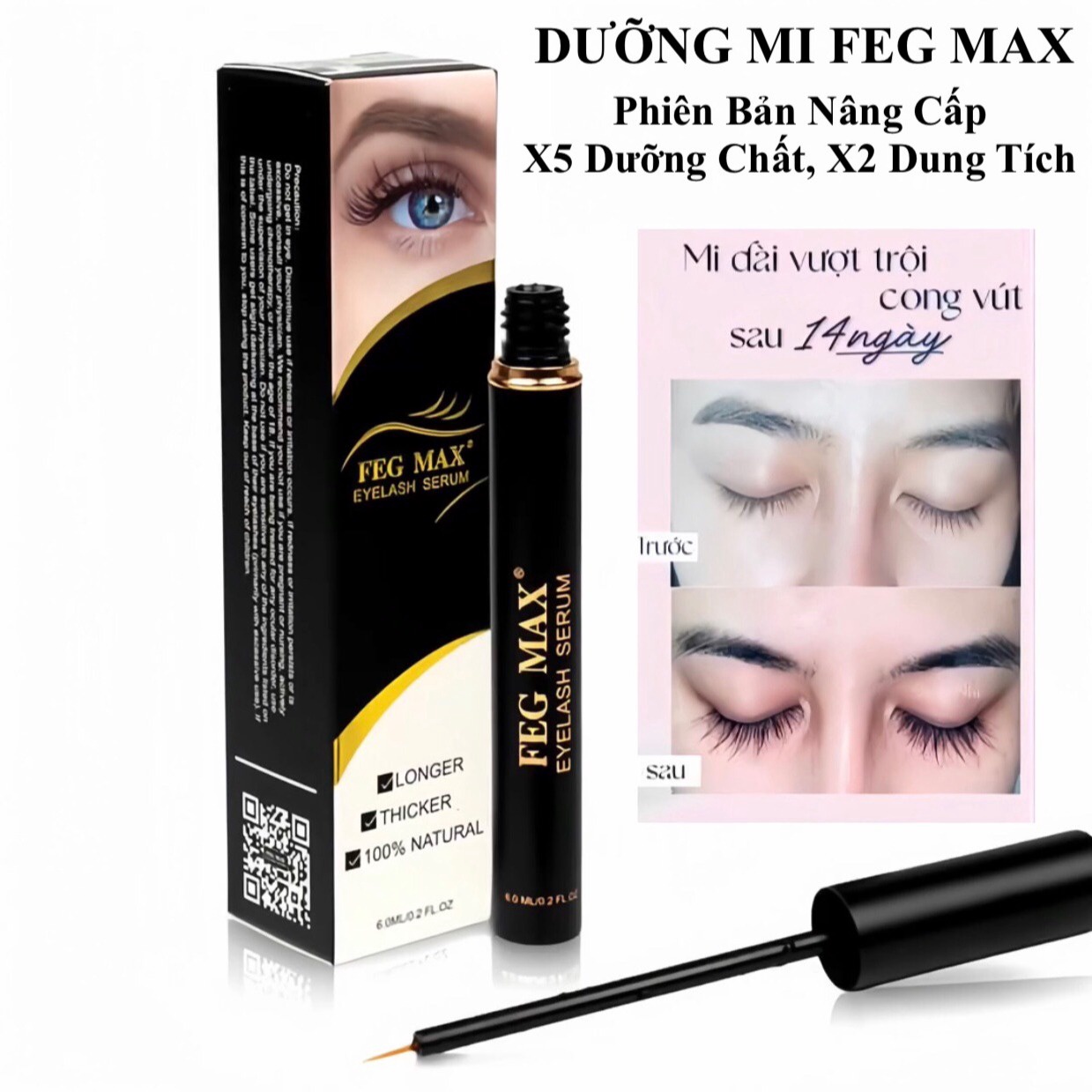 Dưỡng Mi Feg Max Ngày Đêm 2In1 – Bản Cải Tiến Mi Dài Và Dày Siêu Hiệu Quả – Mỹ Phẩm 24H