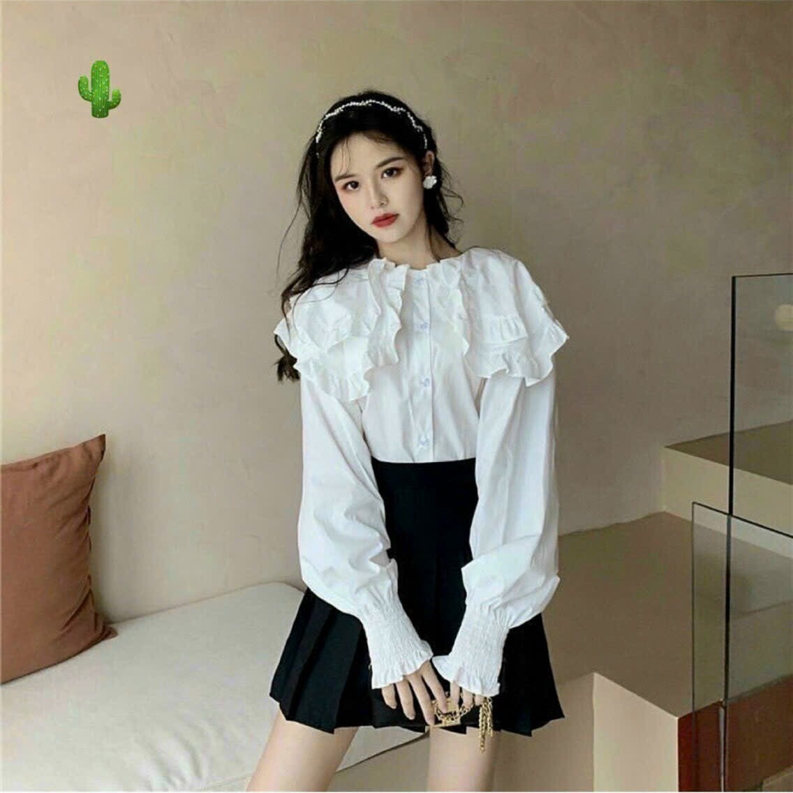 áo Sơ Mi Nữ Tiểu Thư Cổ 2 Bèo – Ausa House