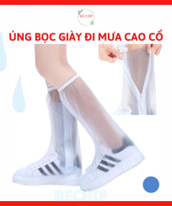 Giày đi Mưa, ủng Bọc Giày đi Mưa Cổ Cao Có đế Chống Trơn Trượt Trắng, Nâu Ctb478 – Bechip