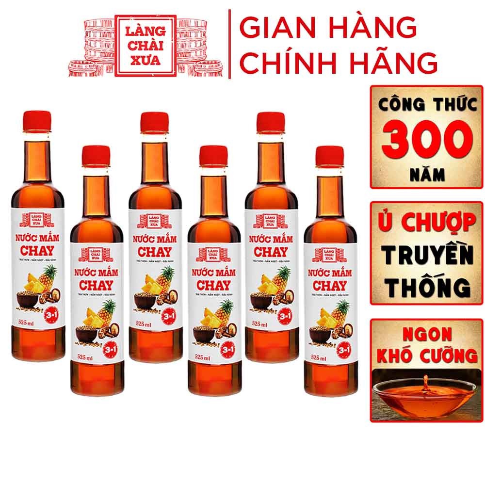 [thùng 6 Chai] Nước Mắm Chay 3 Trong 1 525ml – Làng Chài Xưa