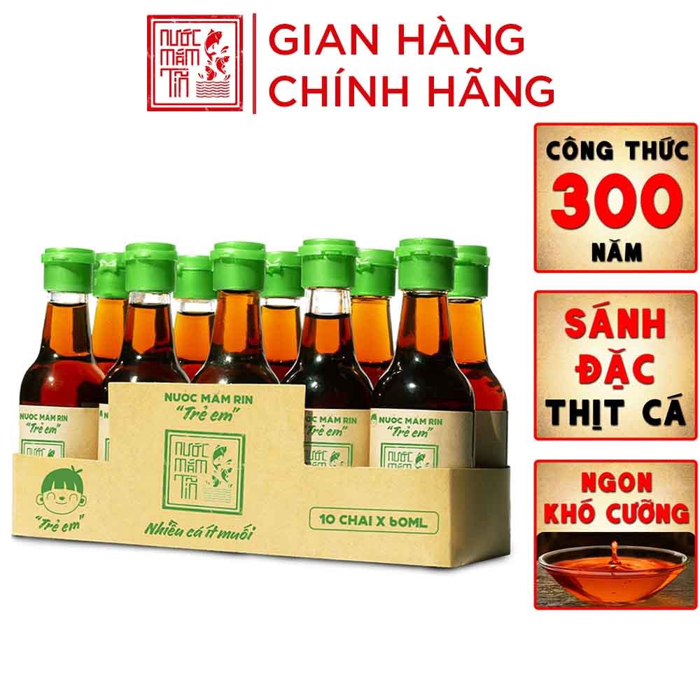 [lốc 10 Chai] Nước Mắm Tĩn Trẻ Em Cho Bé ăn Dặm độ đạm 42n 60ml – Nước Mắm Tĩn