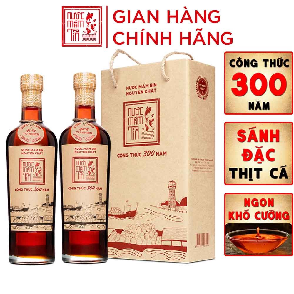 [cặp 2 Chai] Nước Mắm Tĩn Nhãn đỏ độ đạm 40n Chai Thủy Tinh 500ml – Làng Chài Xưa