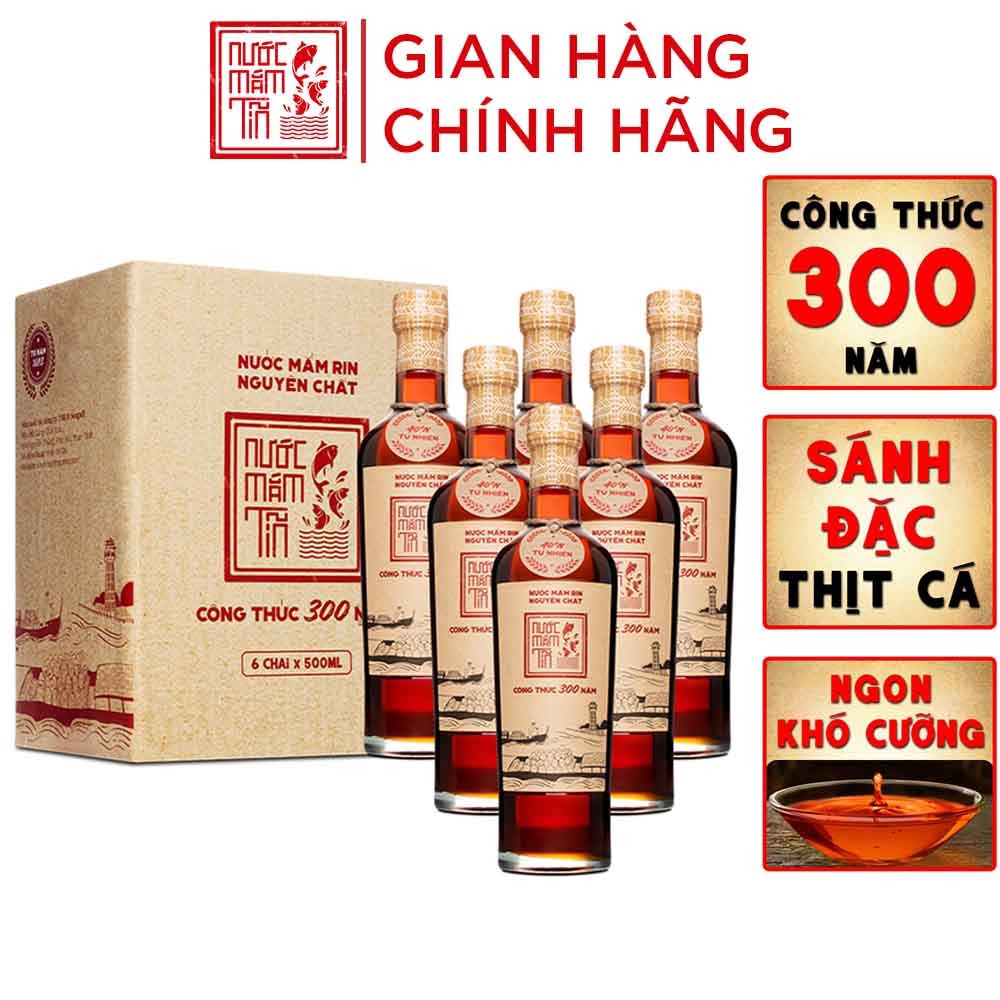 [thùng 6 Chai] Nước Mắm Tĩn Cá Cơm Than Nhãn đỏ 40n 500ml – Nước Mắm Tĩn