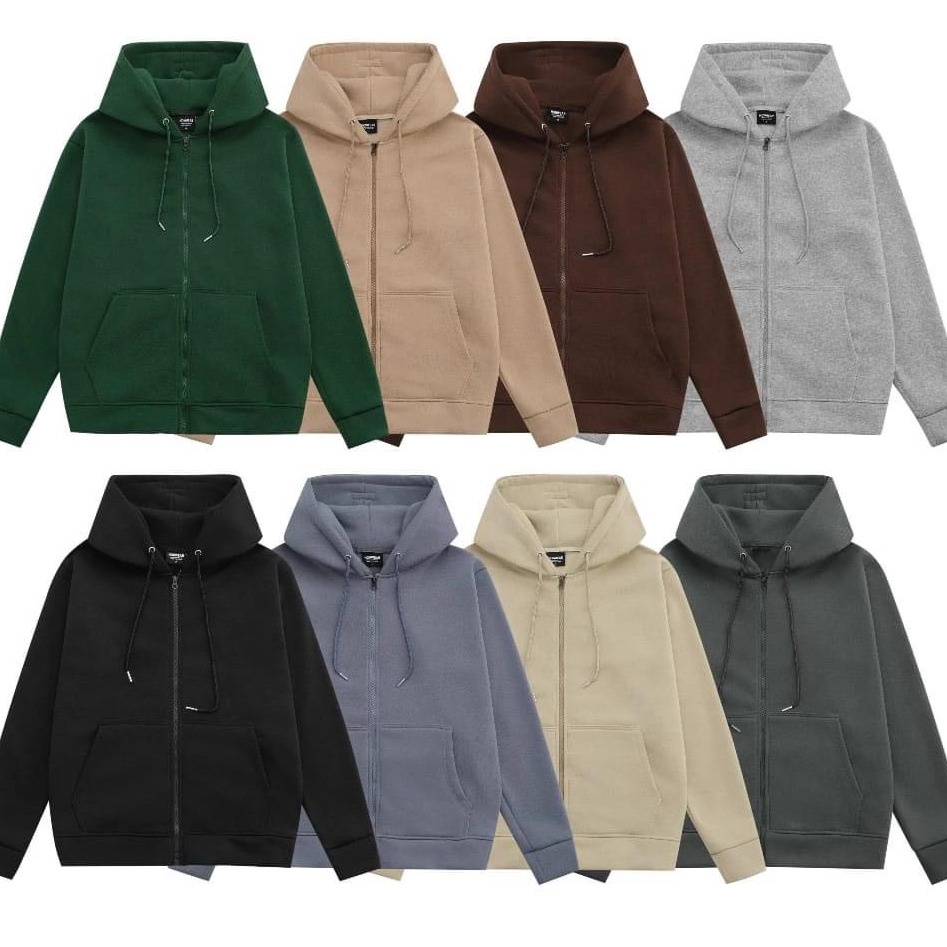 áo Hoodie Nam Nữ Trơn Form Rộng Có Dây Rút Mũ 2 Lớp