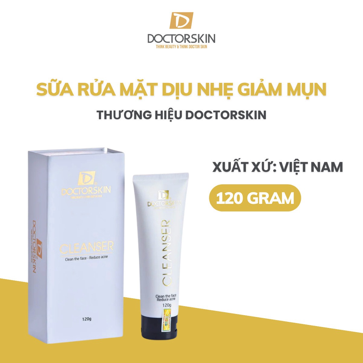 Sữa Rửa Mặt Dịu Nhẹ Hỗ Trợ Giảm Mụn Doctor Cleanser Phù Hợp Với Mọi Loại Da 120g