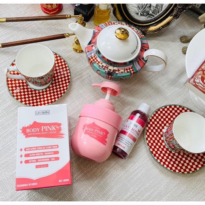 Kem Body Pink 300g Tặng Kèm 1 Sữa Tắm 100ml Giúp Da Trắng Hồng – Su