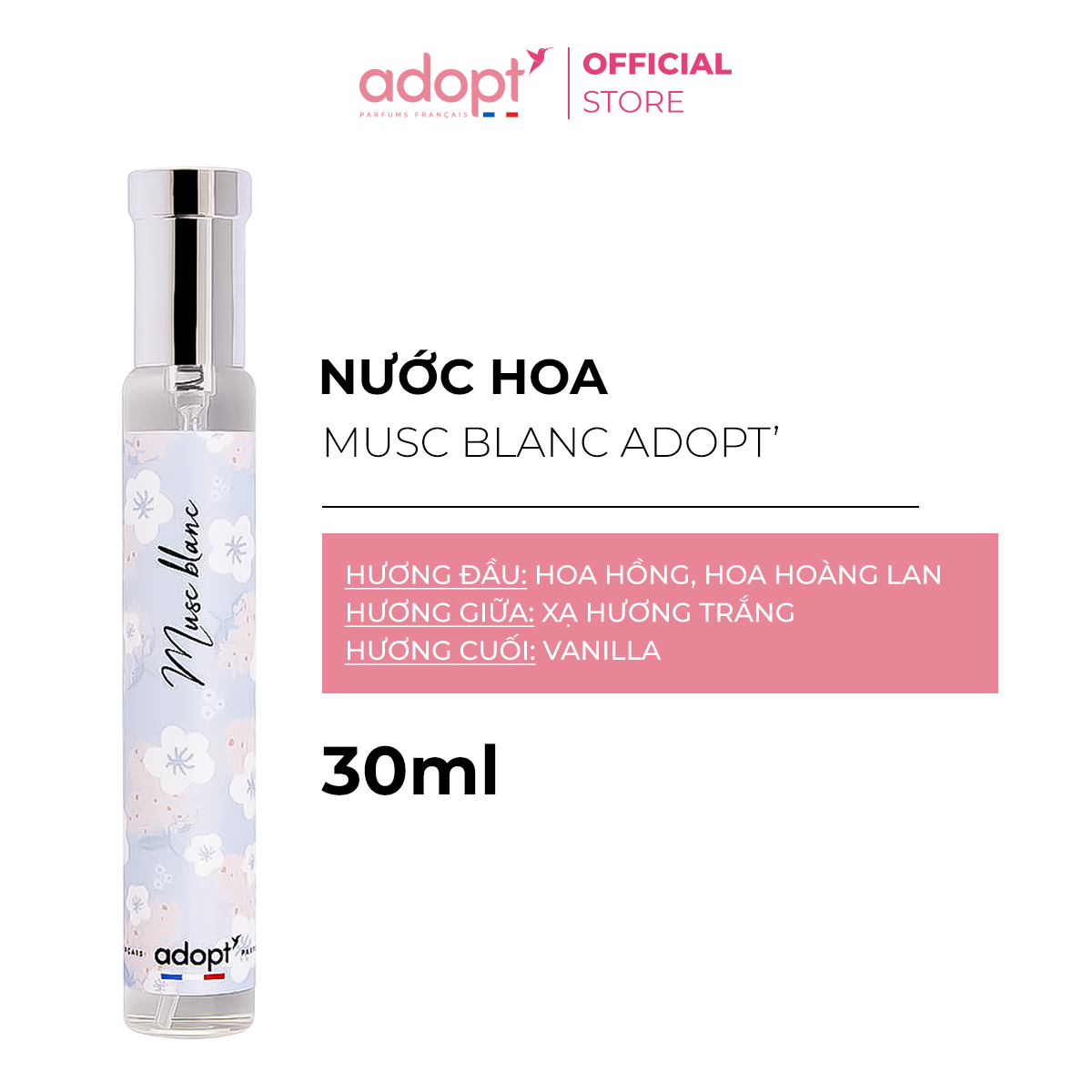 Nước Hoa Nữ Musc Blanc 30ml – Adopt’