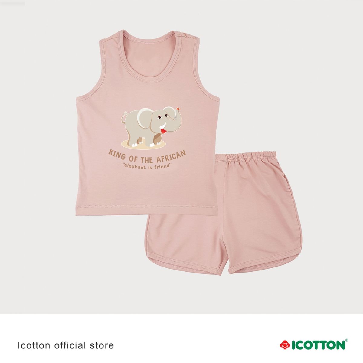 Bộ Sát Nách Cho Bé Hình Voi – Icotton