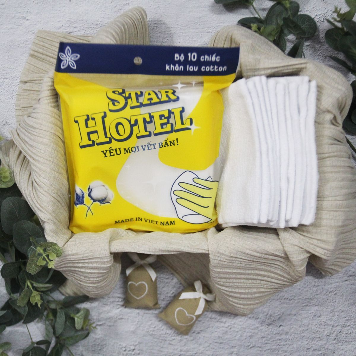Combo 10 Chiếc Khăn Lau Cotton – Star Hotel