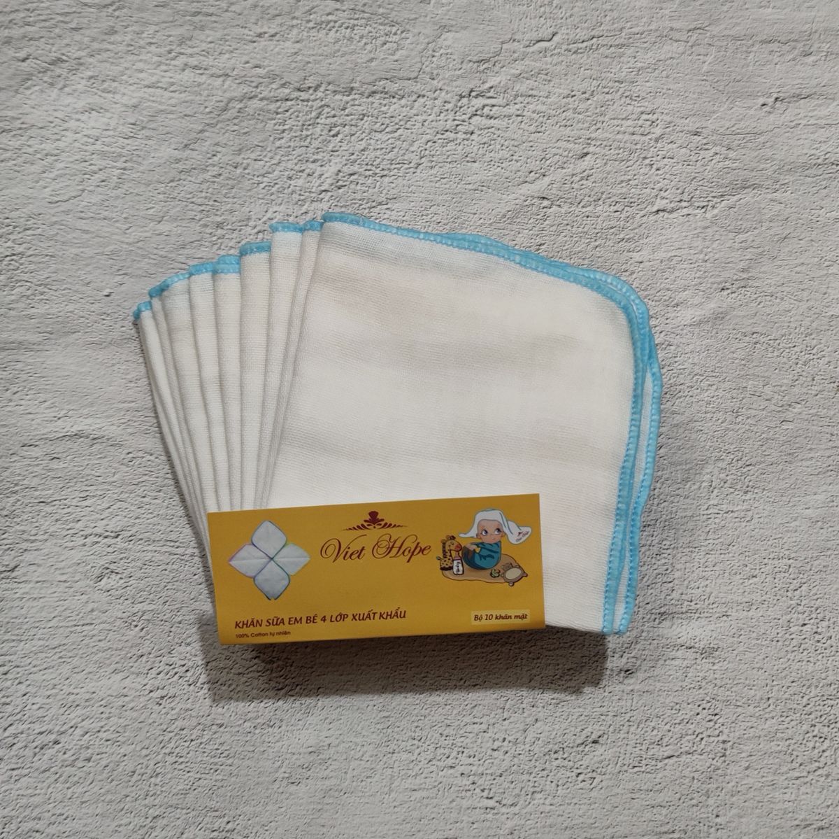 Khăn Sữa Em Bé 3 Lớp (lốc 10 Chiếc) – Viet Hope