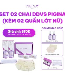 Set 02 chai Dung dịch vệ sinh Pigina 150ml – Pigina Intimate Gel Wash (kèm 02 quần lót nữ)