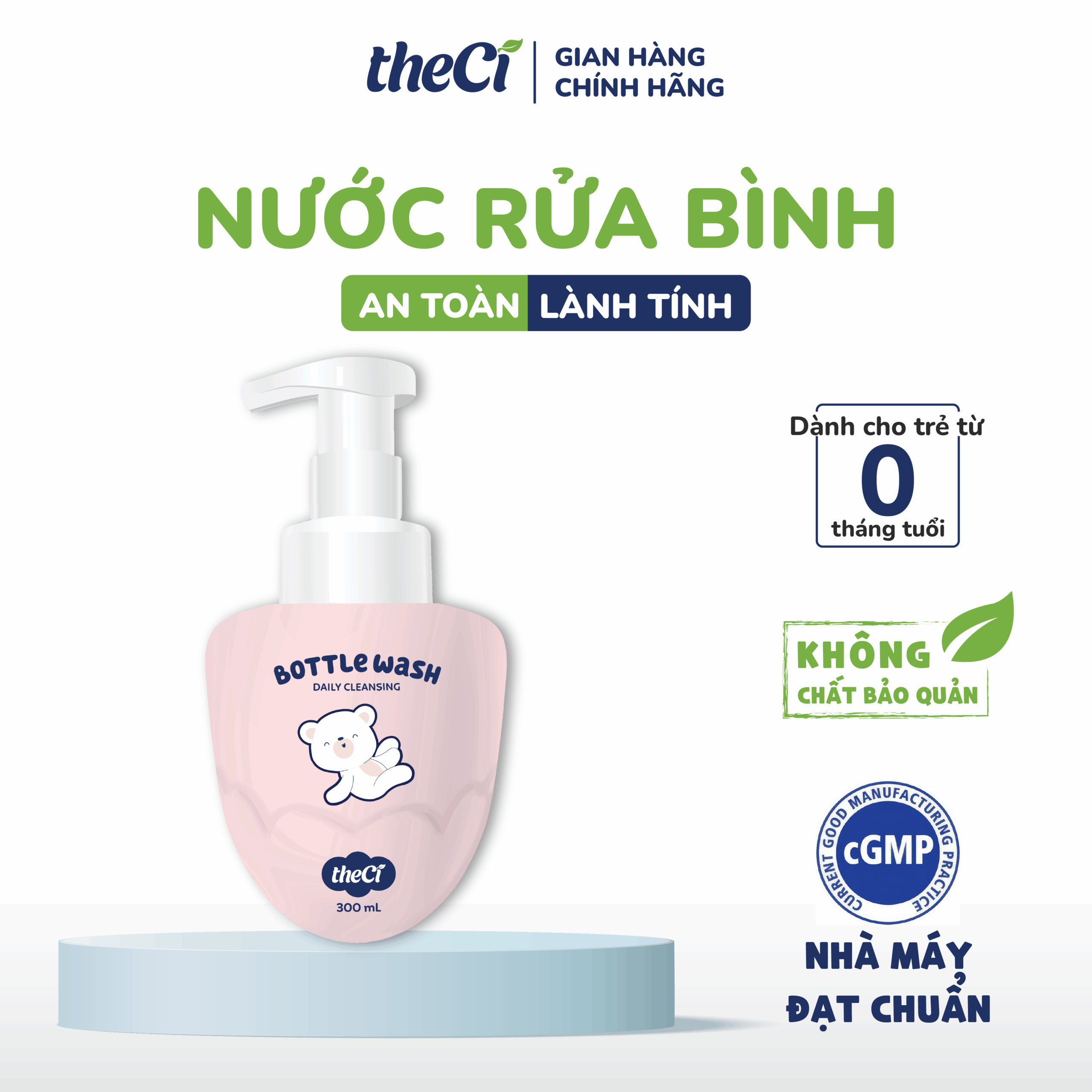 Nước rửa bình cho bé theCi 300ml 3 Nước rửa bình cho bé theCi 300ml