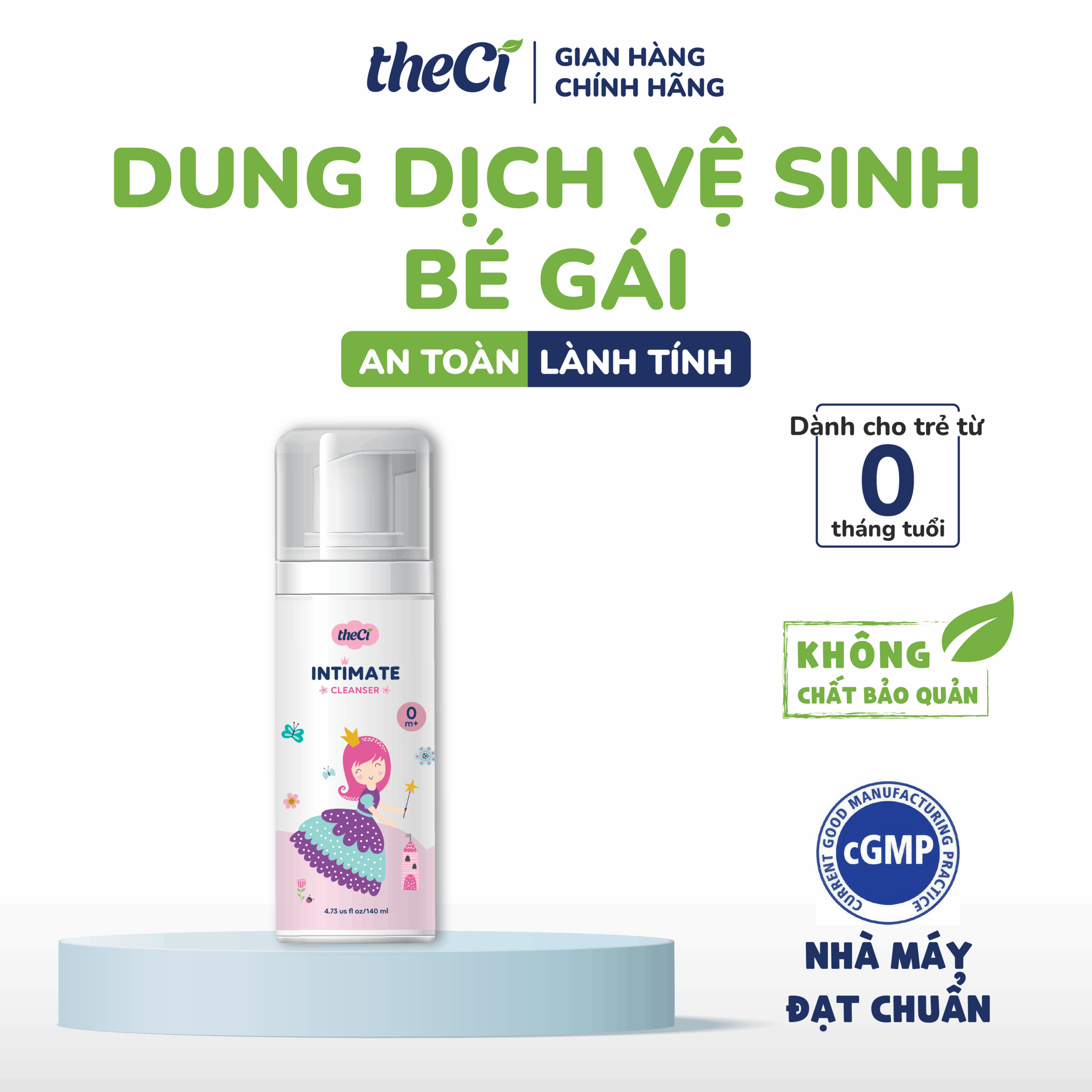 Dung dịch vệ sinh dành cho bé theCi 140ml 3 Dung dịch vệ sinh dành cho bé theCi 140ml