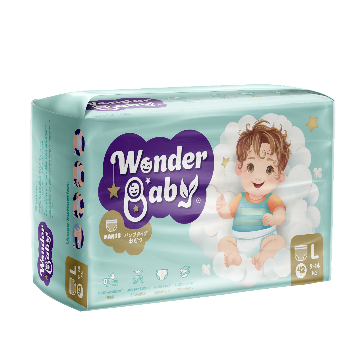 Tã quần Wonder Baby size L 42 miếng