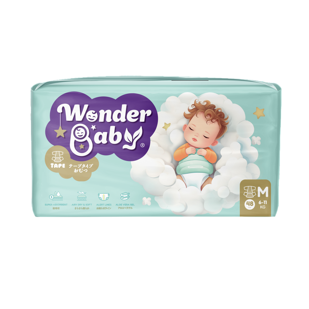 Tã dán Wonder Baby size M 48 miếng