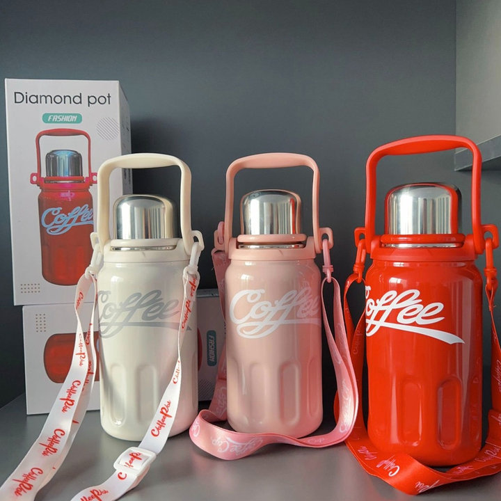 Bình Giữ Nhiệt Inox Coffee Cup Dây đeo 1200ml – Su