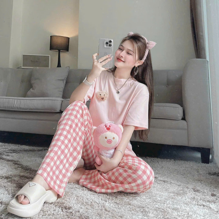 Set Bộ áo Thun Tici Form Rộng Phối Quần Xốp Caro Bh90p-sam Store