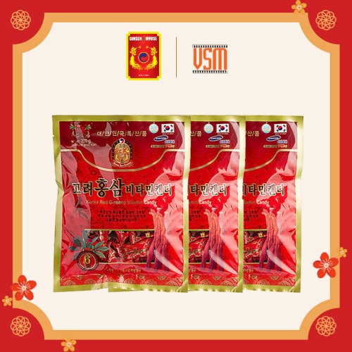 Combo 3 Gói Kẹo Sâm Vitamin Hàn Quốc 200g – Ginseng House