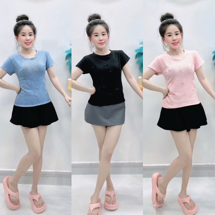 áo Thun Tăm Lông Qc Mềm Mịn đính Nơ Thời Trang Siêu Dễ Thương Gk – Be Yourselk