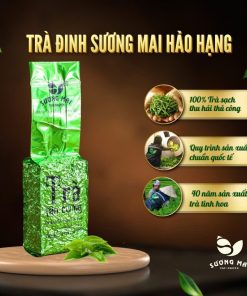 Set 2 Gói Trà đinh Hảo Hạng Sương Mai Kèm Hộp Gỗ Thông Sang Trọng Sương Mai