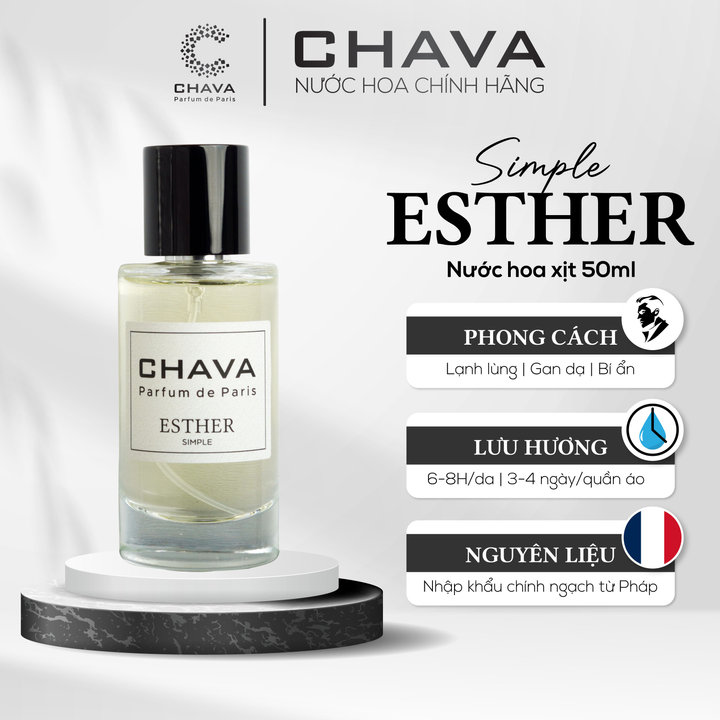 Nước Hoa Nữ Simple Esther 50ml Phong Cách Xịt (phiên Bản Nắp Nam Châm Cao Cấp) – Chava