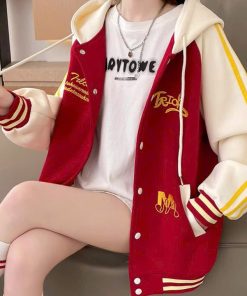 áo Khoác Bóng Chày Unisex Nam Nữ Vải Nỉ Logo Thêu Phối Viền Tay Ut82 – Phương Store