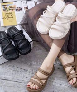 Dép Nữ Dây Chéo, đế Cao 5cm, Siêu êm, Lên Chân Sang Chảnh- Haanh